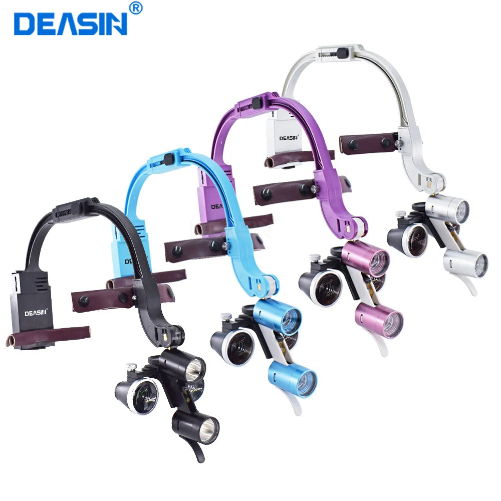 Dental LED Headlight Binocular Loupes  2.5X/3.5X Headband Ajustable 5W Dentist Surgical Headlamp Dentistry Magnifier