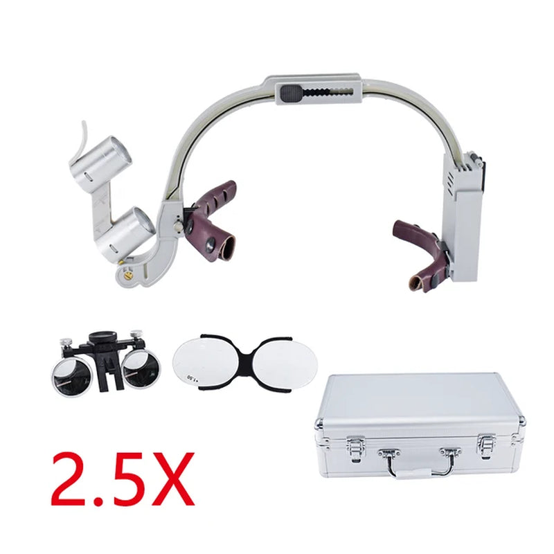 Dental LED Headlight Binocular Loupes  2.5X/3.5X Headband Ajustable 5W Dentist Surgical Headlamp Dentistry Magnifier