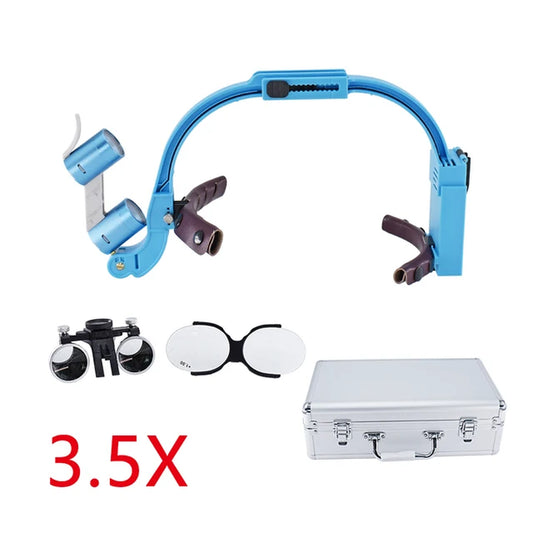 Dental LED Headlight Binocular Loupes  2.5X/3.5X Headband Ajustable 5W Dentist Surgical Headlamp Dentistry Magnifier